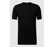 T-Shirt mit geripptem Rundhalsausschnitt Modell 'ANTON