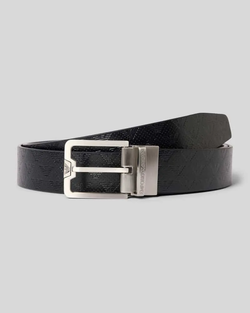 Emporio Armani Gürtel aus echtem Rindsleder mit Dornschließe Black