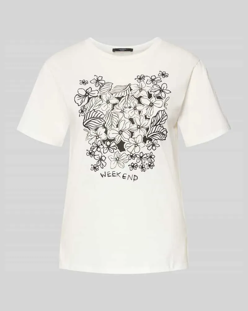 Max Mara Relaxed Fit T-Shirt aus reiner Baumwolle Modell 'BORA Weiss