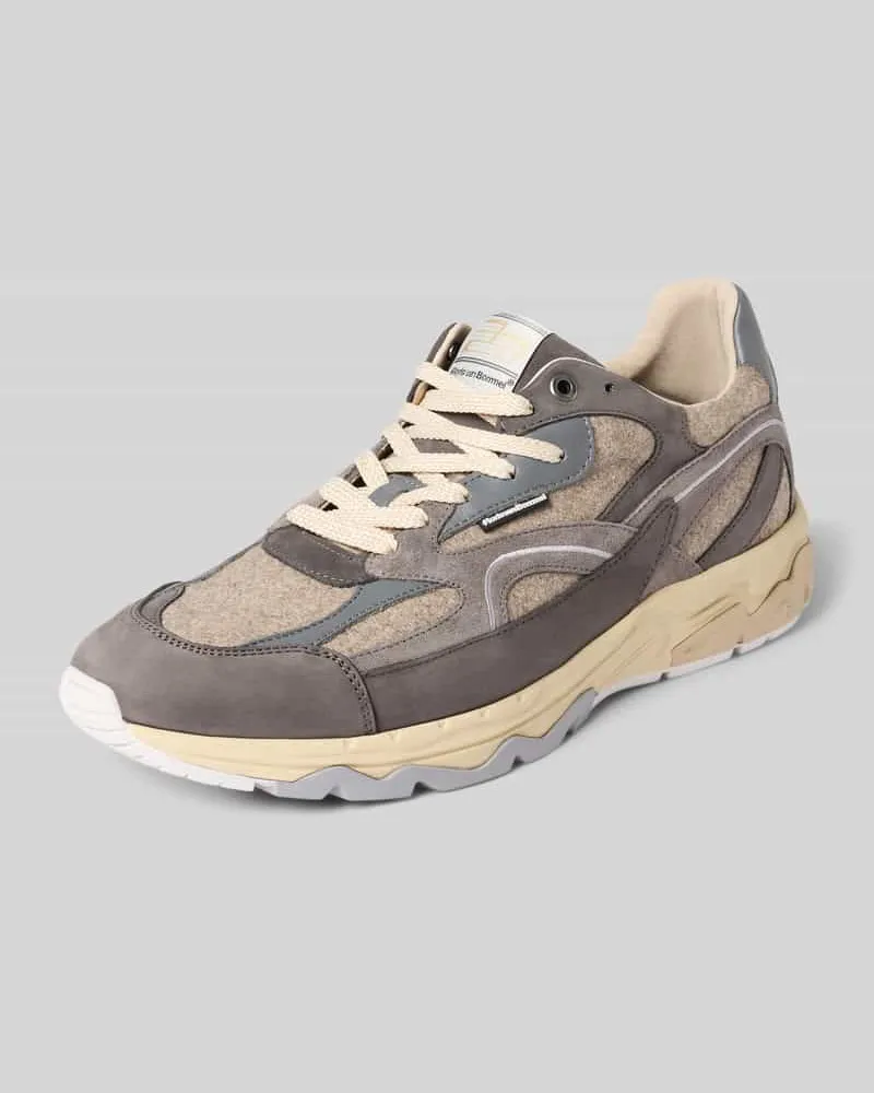 Floris van Bommel Sneaker aus Leder-Textil-Mix Modell 'De Rezer Anthrazit
