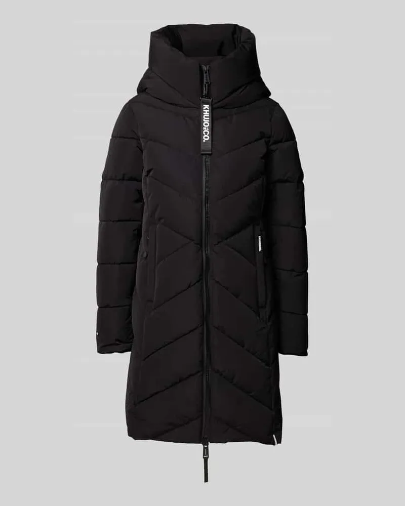 khujo Regular Fit Steppmantel mit Logo-Print Modell 'Darka Black
