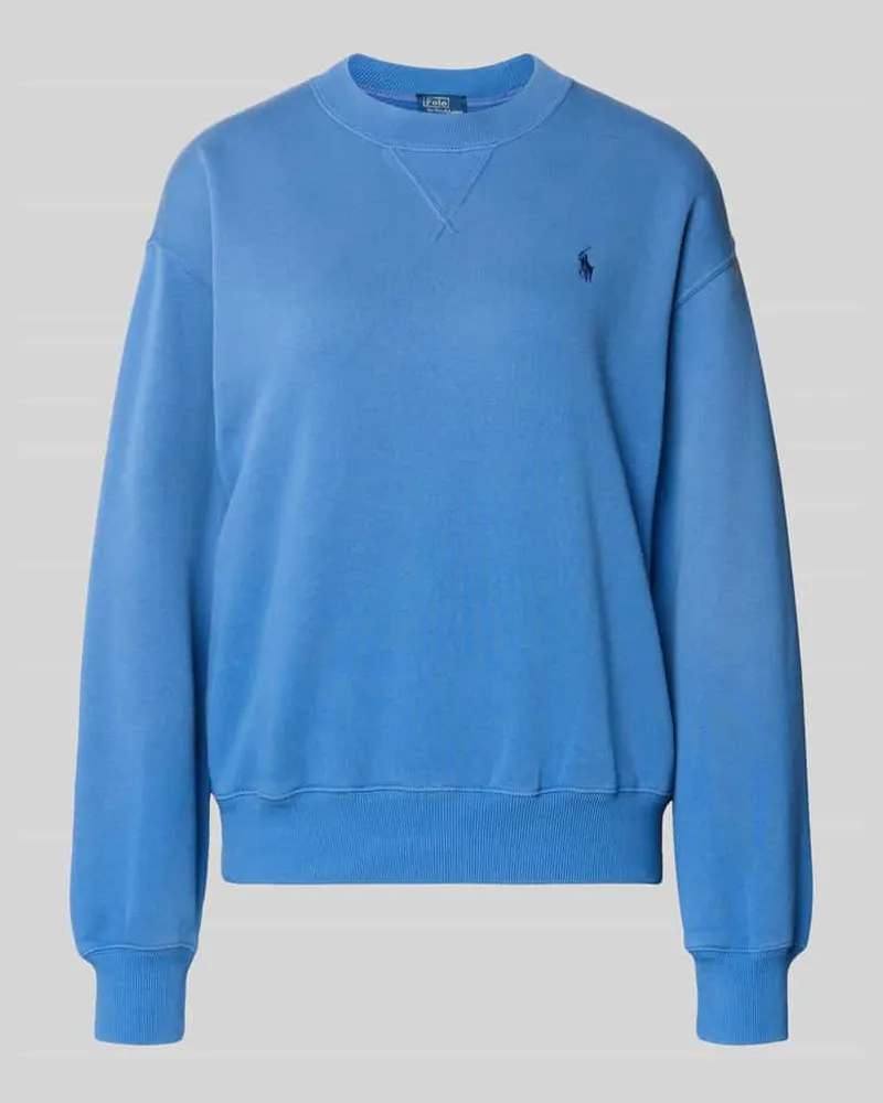 Ralph Lauren Sweatshirt mit Label-Stitching Hellblau