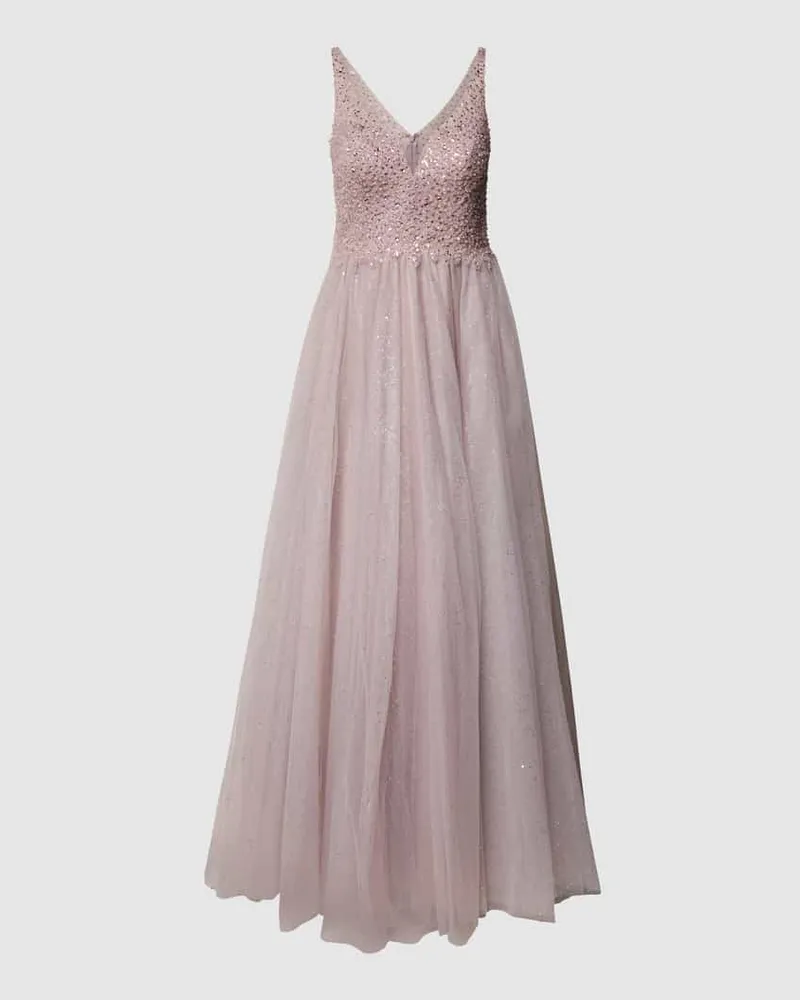 Mascara Abendkleid mit Glitter-Effekt Mauve