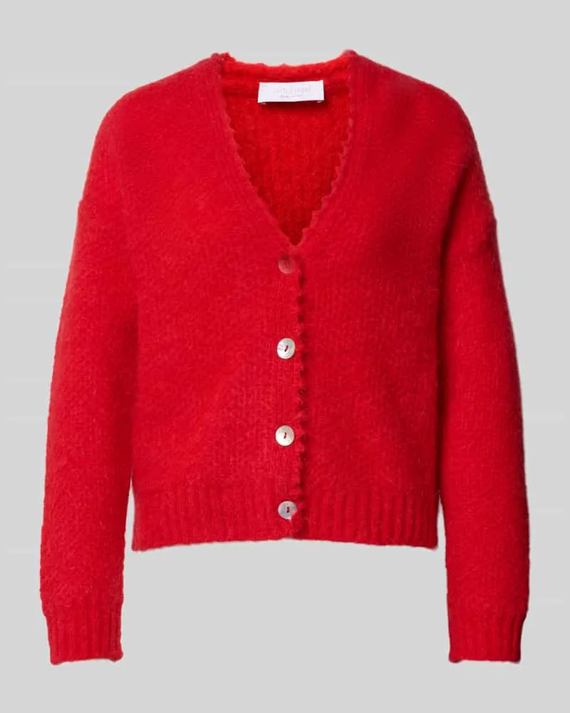 Rich&Royal Strickjacke mit V-Ausschnitt und Knopfleiste Rot