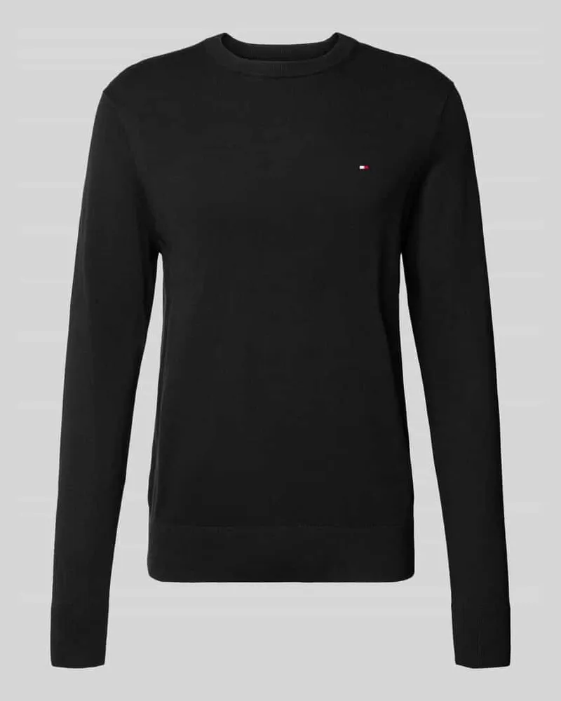 Tommy Hilfiger Regular Fit Strickpullover aus Baumwoll-Kaschmir-Mix Black