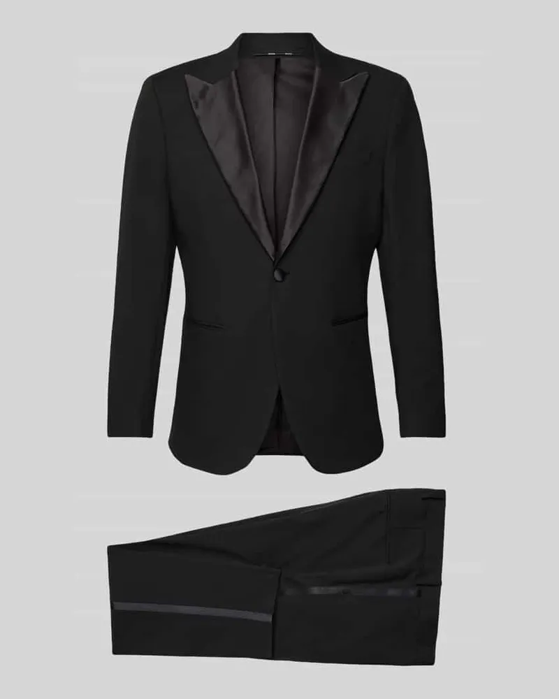 Selected Homme Slim Fit Anzug mit Reverskragen Modell 'Liam Black