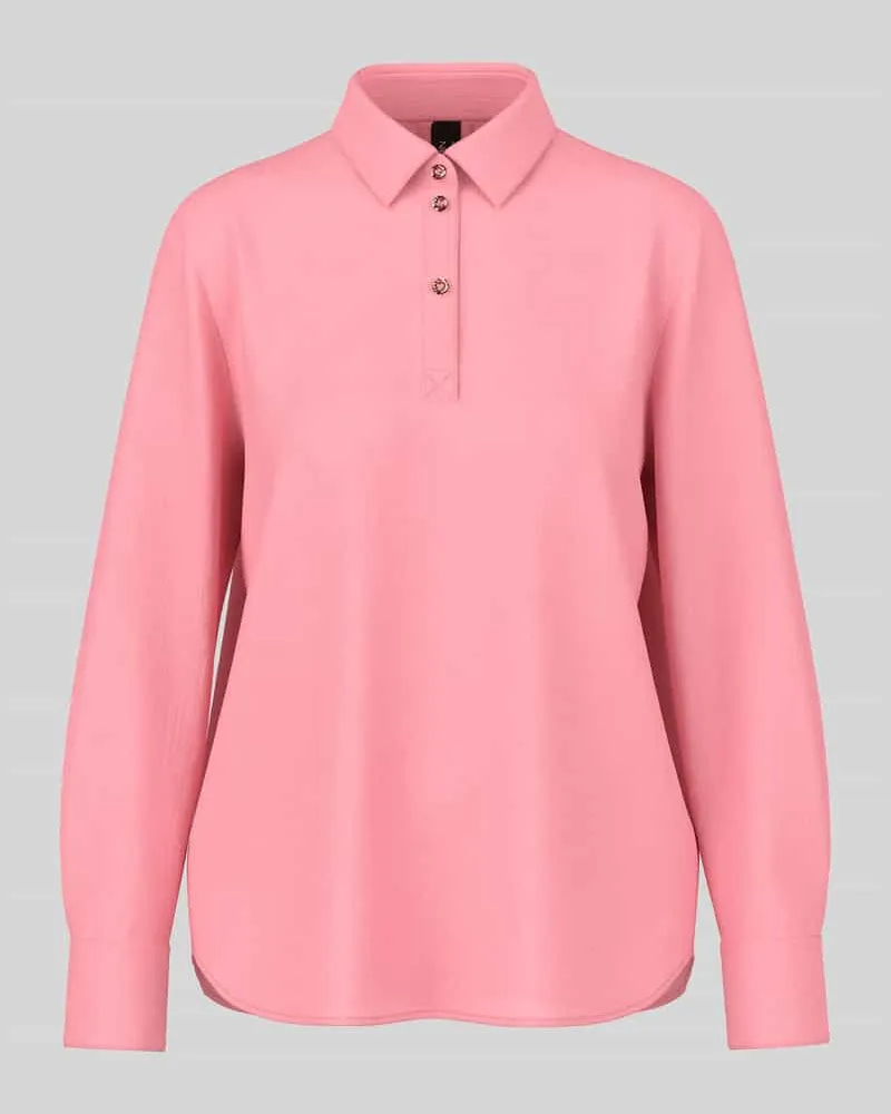 Marc Cain Regular Fit Longline Hemdbluse mit Zierknöpfen Pink