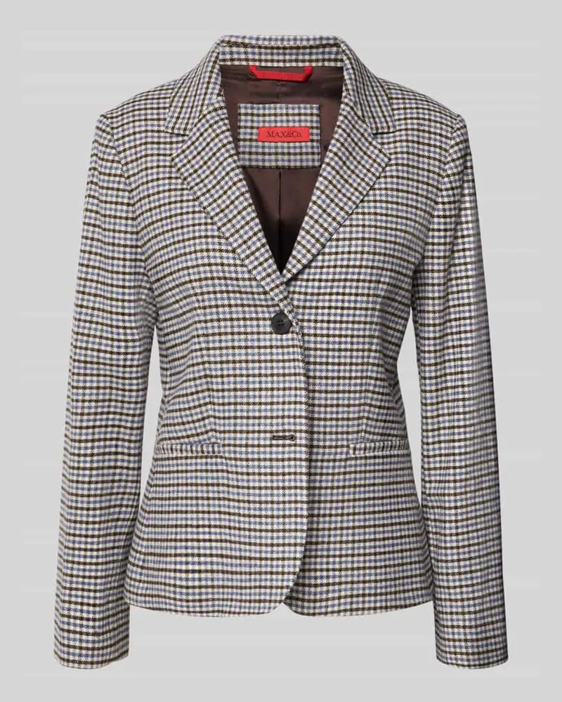 MAX&Co. Shaped Fit Kurzblazer aus Schurwoll-Mix Modell 'RANCIO Bleu