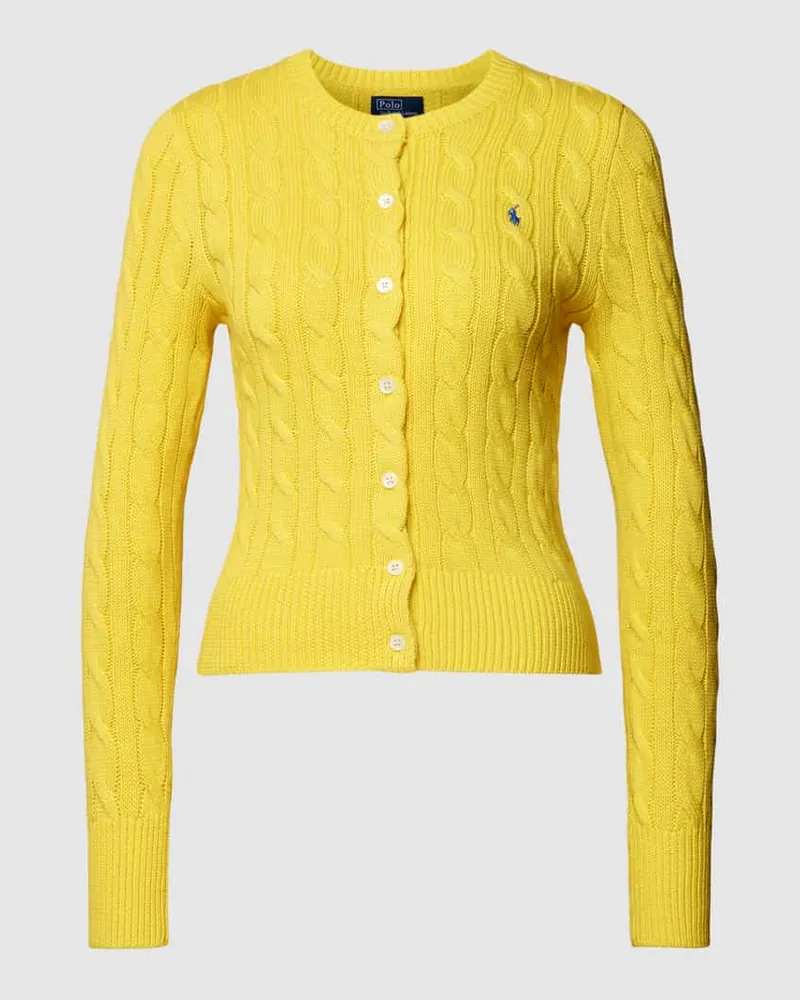 Ralph Lauren Strickpullover mit Zopfmuster Gelb