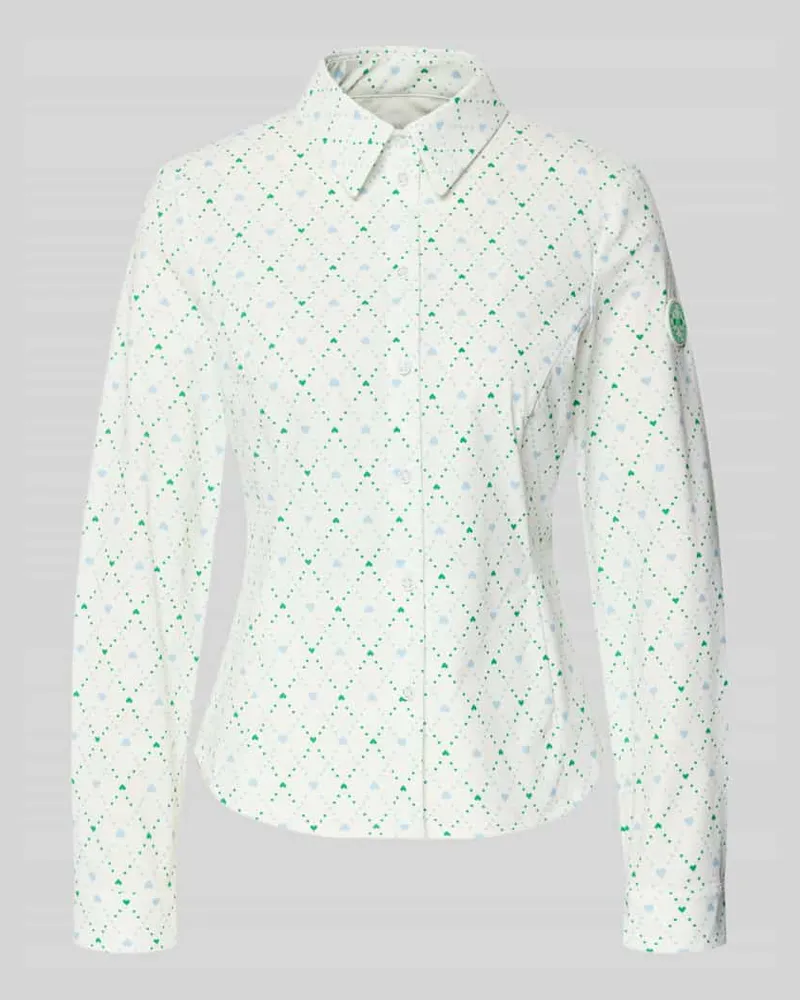 Marc Cain Slim Fit Bluse im Allover-Look Offwhite