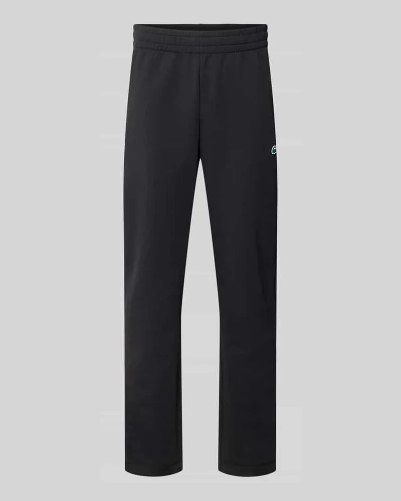 Lacoste Tapered Sweatpants mit Baumwoll-Anteil Black