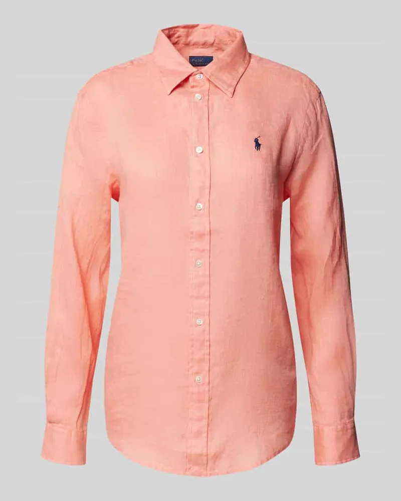 Ralph Lauren Leinenbluse mit Label-Stitching Lachs_