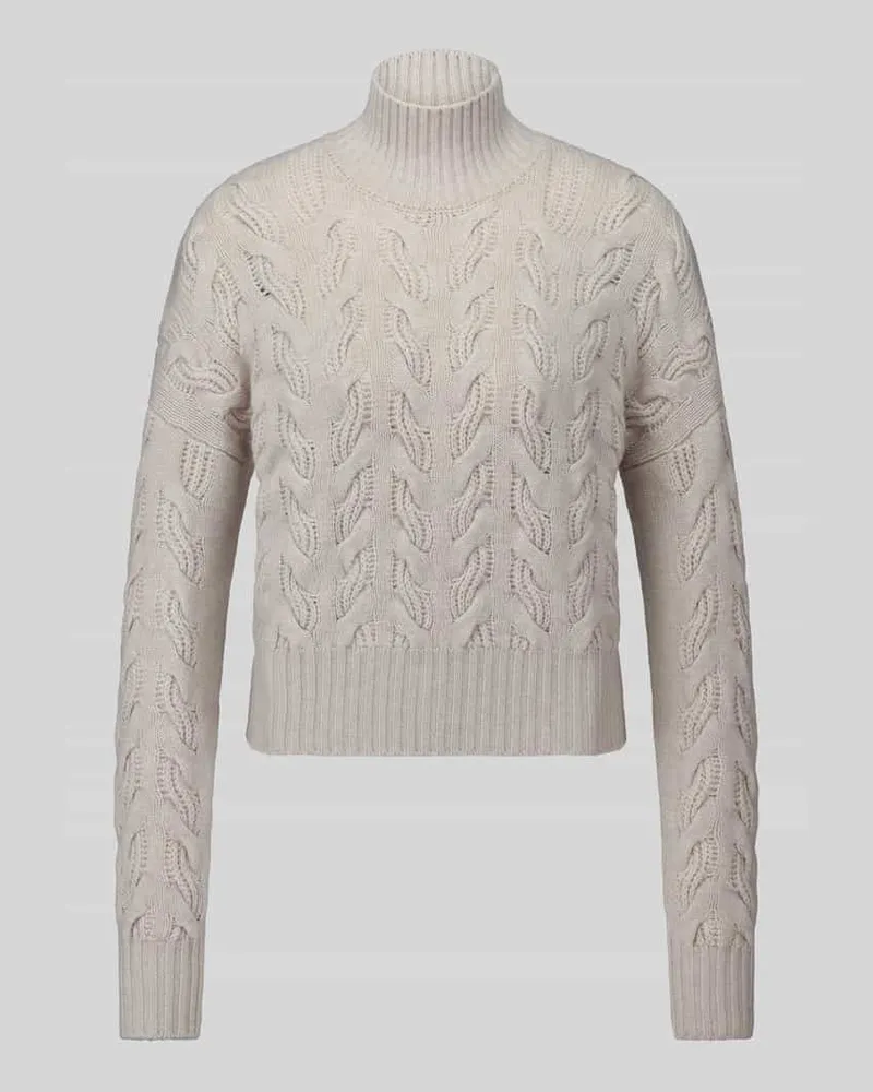 Max Mara Pullover aus Wolle Kaschmir mit Zopfmuster Beige