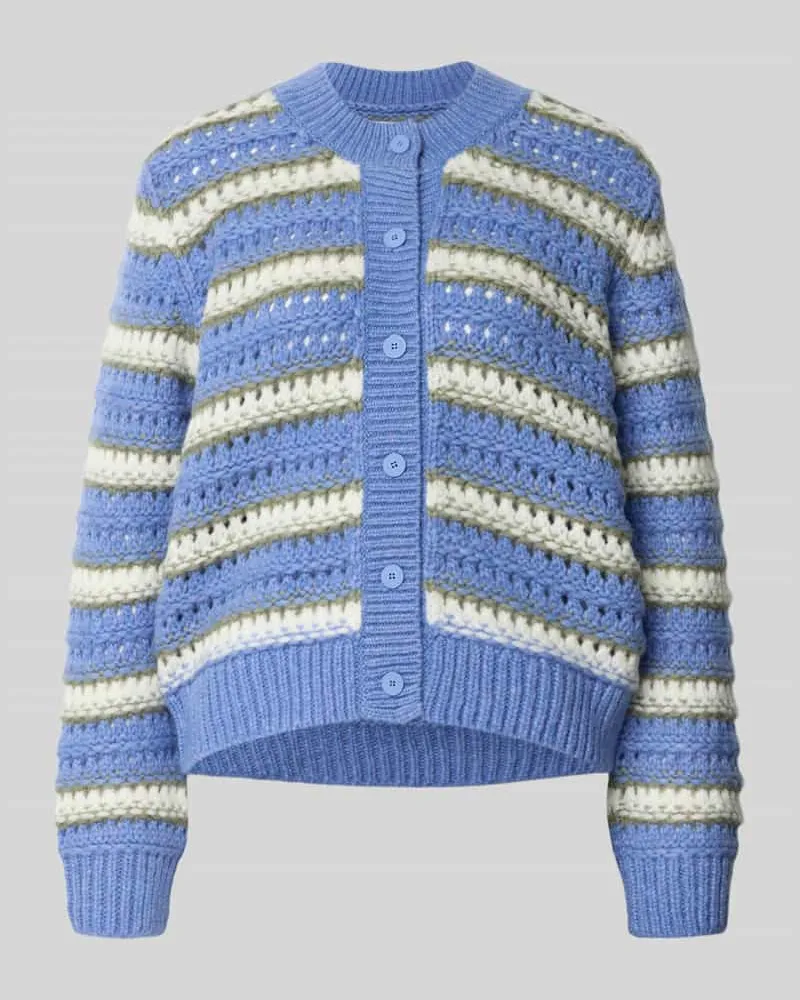 Marc O'Polo Regular Fit Cardigan aus Schurwoll-Mix Bleu
