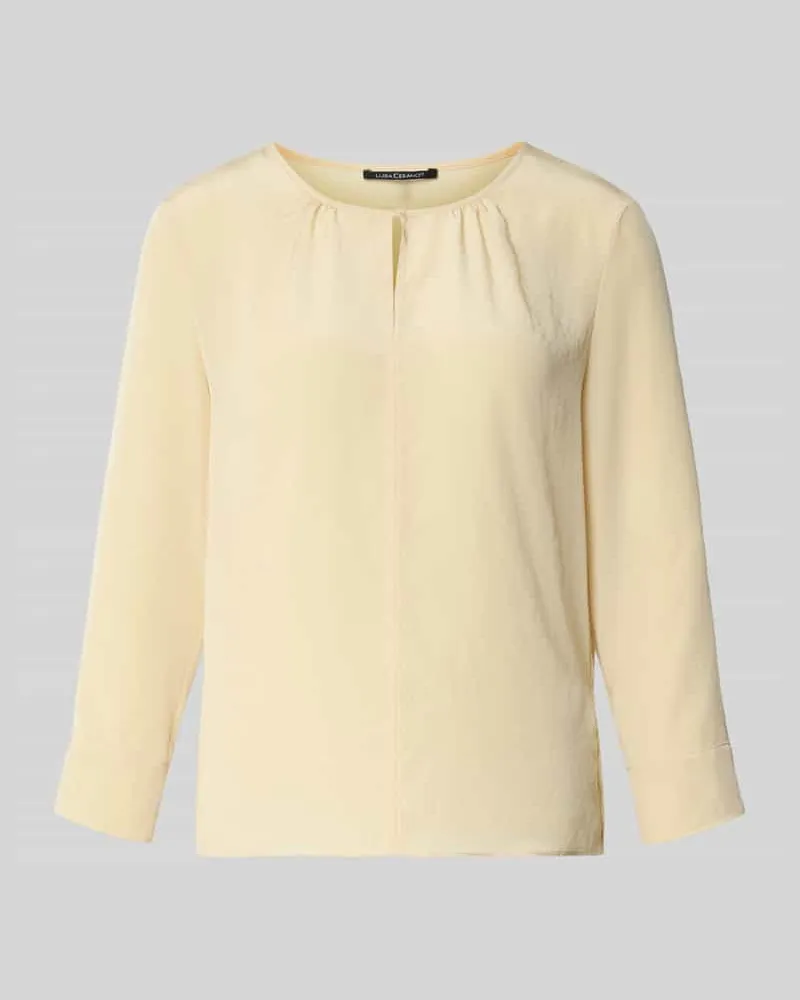 Luisa Cerano Regular Fit Bluse mit 3/4-Arm Hellgelb