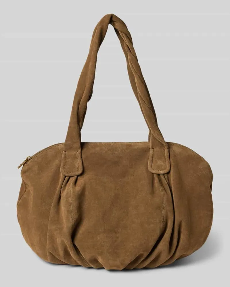 Liebeskind Shopper mit Logo-Prägung in Suede-Optik Modell 'Lucy Mittelbraun