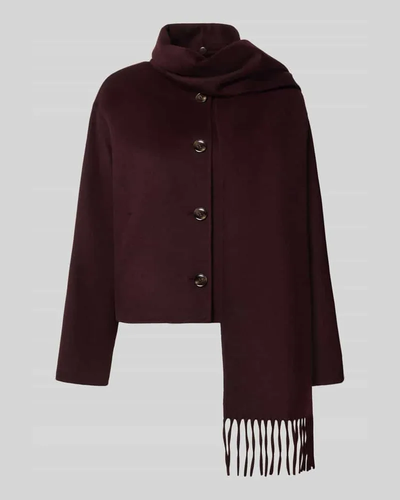 COMMA Jacke aus Woll-Mix mit Schal Bordeaux