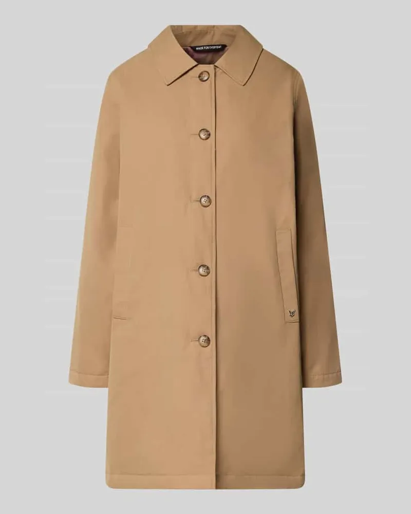 Fuchs Schmitt Mantel mit Eingrifftaschen und Label-Detail Beige