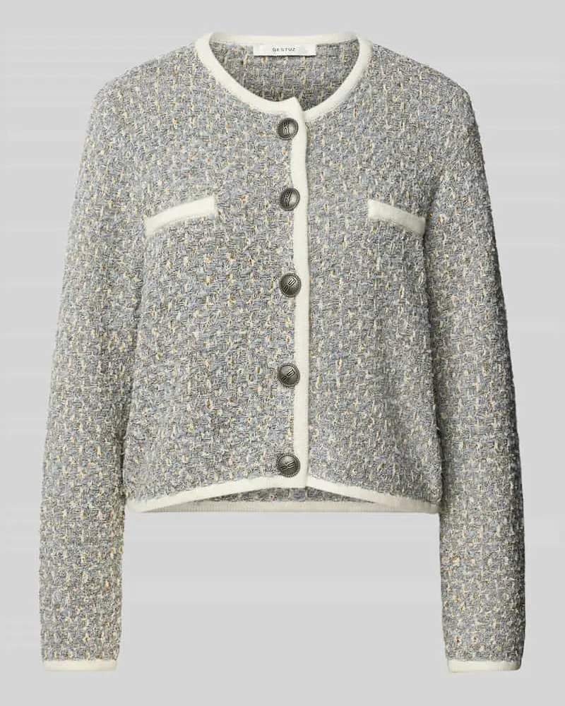 Gestuz Strickjacke mit Knopfleiste Modell 'nalin Hellblau