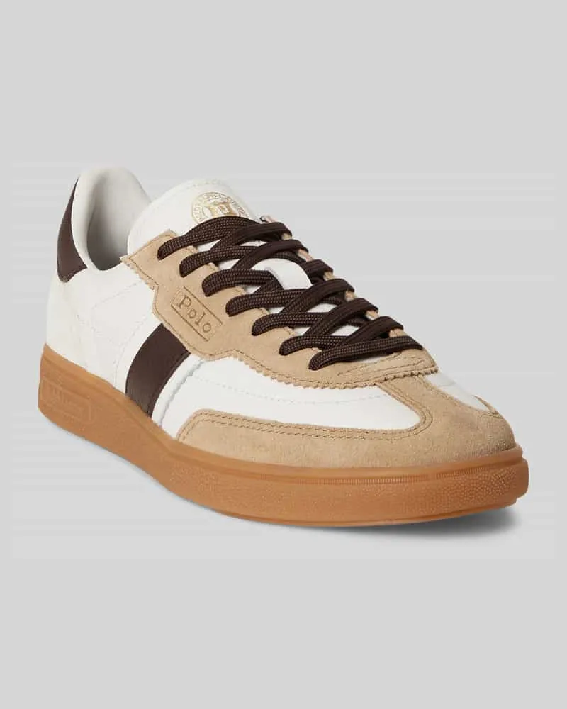 Ralph Lauren Sneaker aus echtem Rindvelours Offwhite