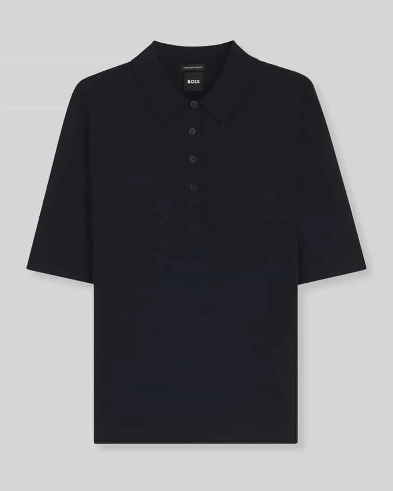 HUGO BOSS Regular Fit Poloshirt aus reiner Schurwolle Modell 'FIDENKA Marine