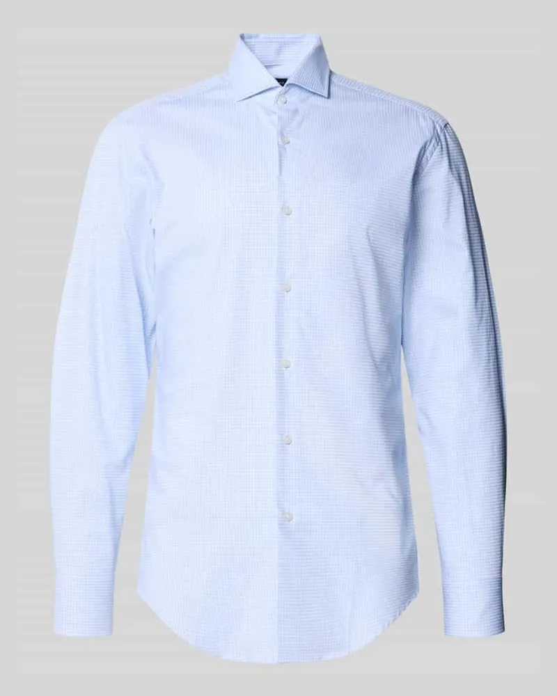 HUGO BOSS Slim Fit Freizeithemd aus reiner Baumwolle Blau