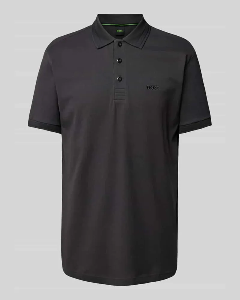 HUGO BOSS Regular Fit Poloshirt mit Label-Stitching Modell 'PADDY Dunkelgrau