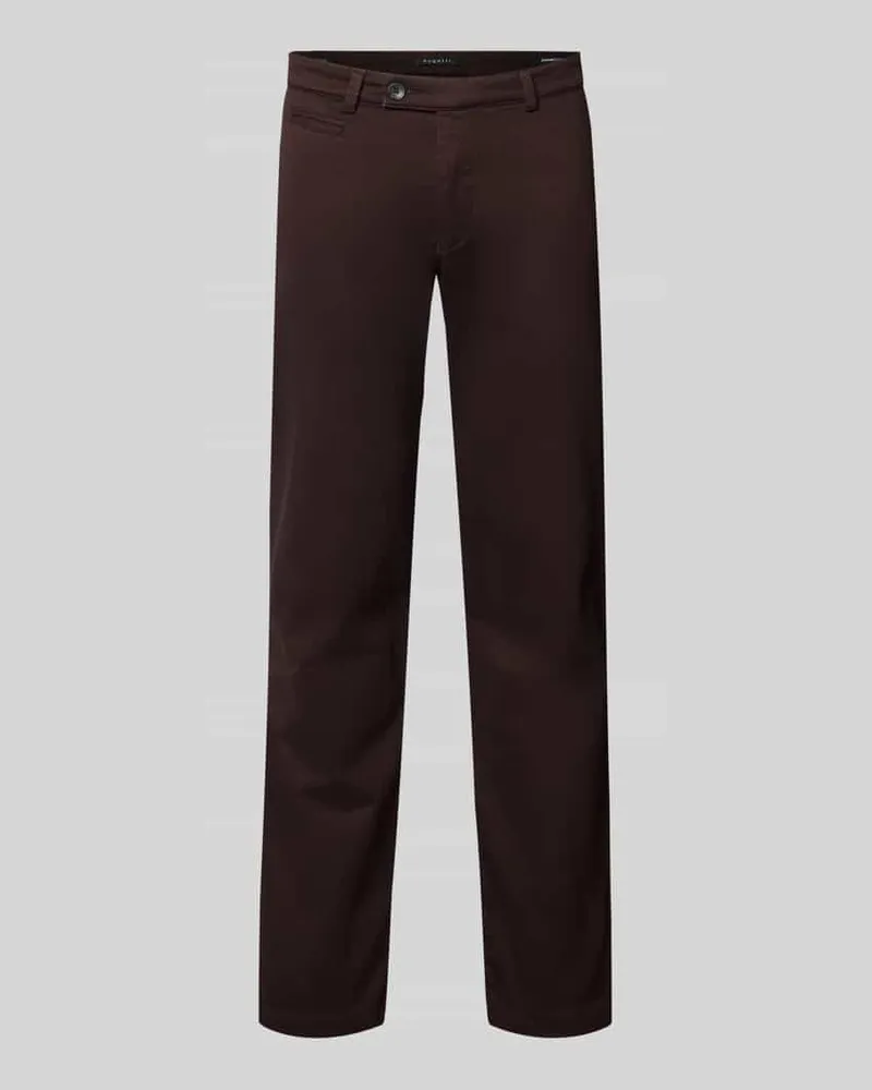 Bugatti Slim Fit Chino aus Baumwoll-Mix Bordeaux