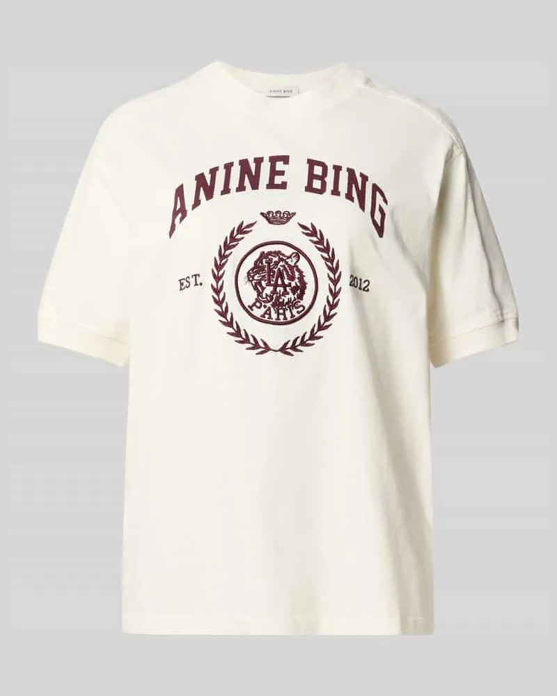 Anine Bing Regular Fit T-Shirt aus reiner Baumwolle Offwhite
