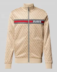 Guess Sweatjacke mit Label-Stitching Modell 'KORBIN Beige