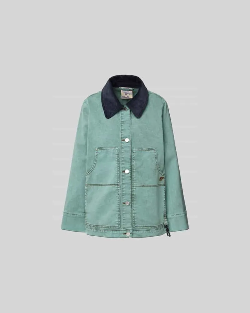 Baum und Pferdgarten Relaxed Fit Jeansjacke mit Knopfleiste Hellgruen