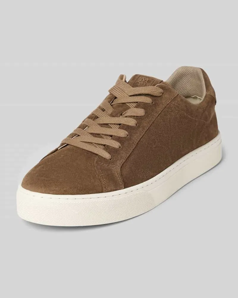 Marc O'Polo Low Top Sneaker aus echtem Rindsleder Taupe