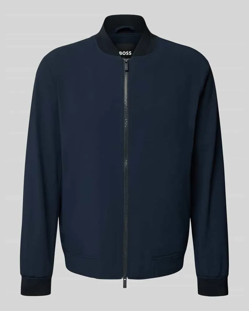 HUGO BOSS Regular Fit Blouson mit feiner Struktur Modell 'HANRY Marine