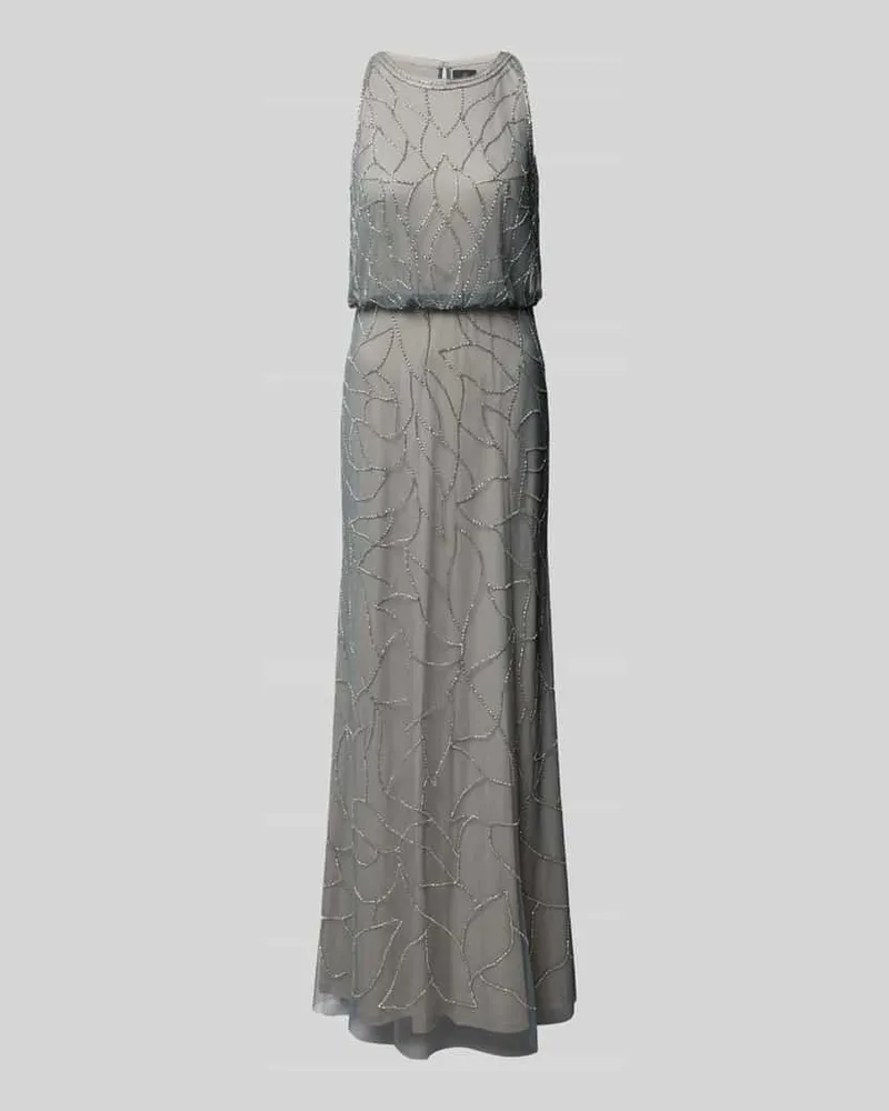 Adrianna Papell Abendkleid mit Ziersteinbesatz Silber