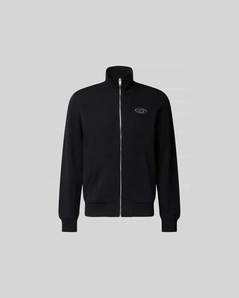 Diesel Sweatjacke mit Stehkragen Black