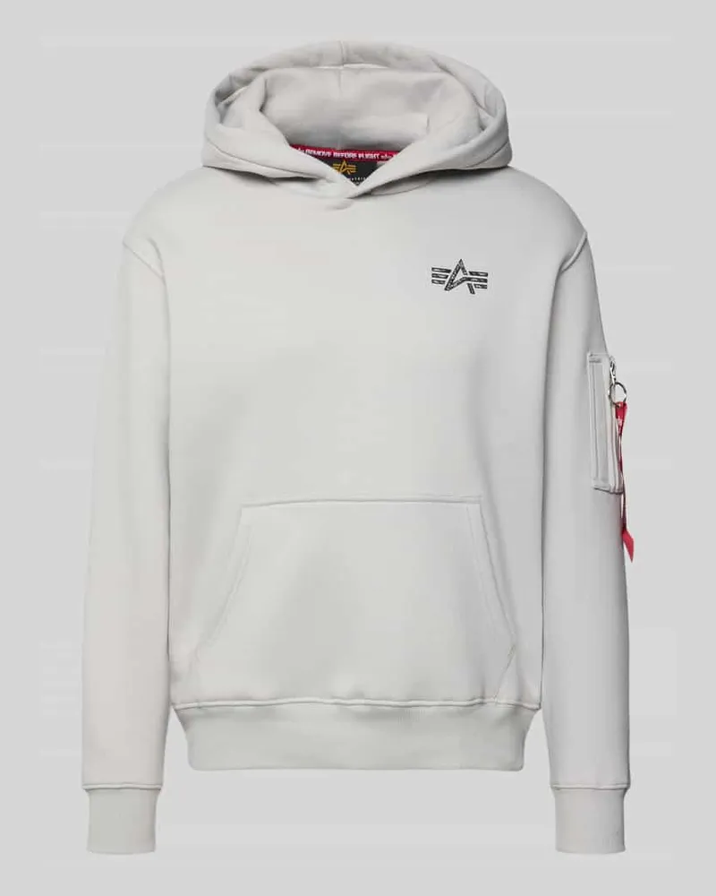 Alpha Industries Hoodie mit Label-Details Hellgrau