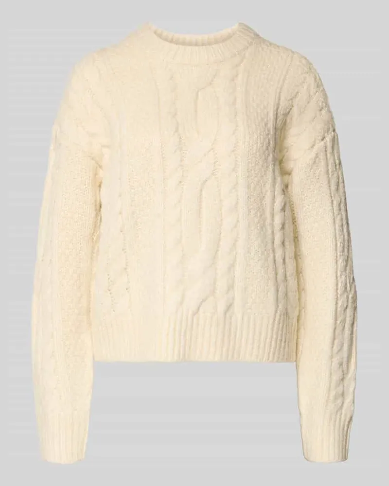 Levi's Strickpullover mit Zopfmuster Modell 'INES Ecru
