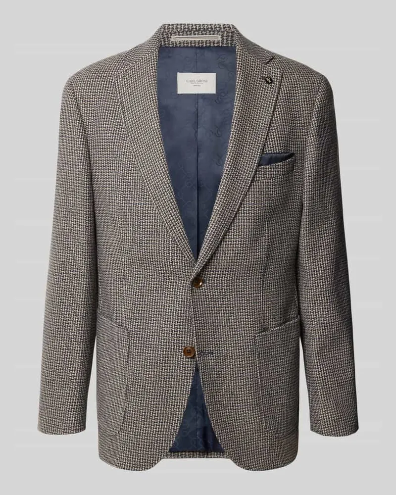 Carl Gross Slim Fit 2-Knopf-Sakko aus Woll-Mix Modell 'Tedrick Dunkelblau