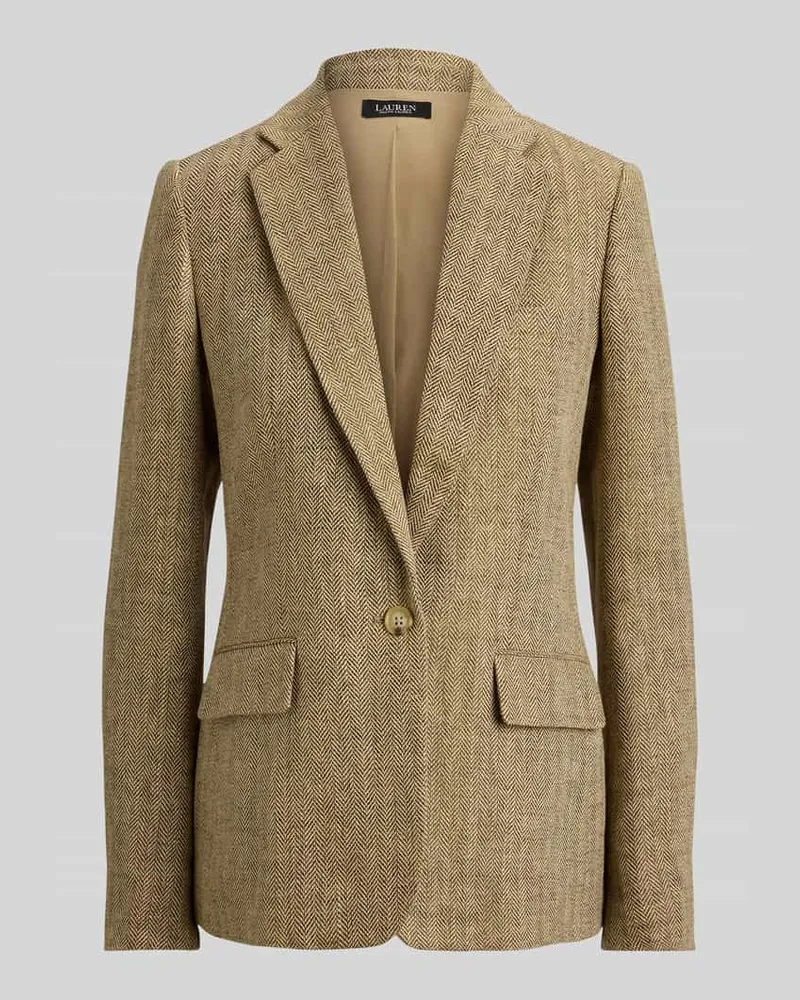 Ralph Lauren Slim Fit Kurzblazer aus reinem Leinen Mittelbraun