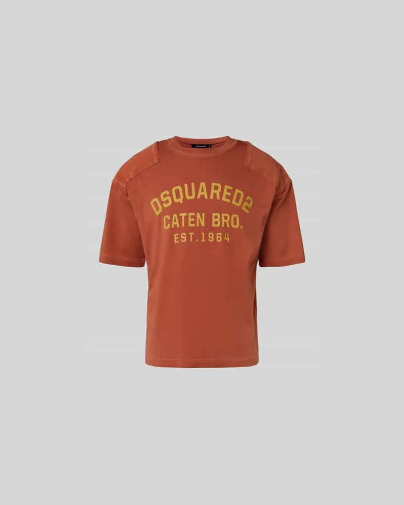 Dsquared2 T-Shirt mit verstärktem Schultern Orange