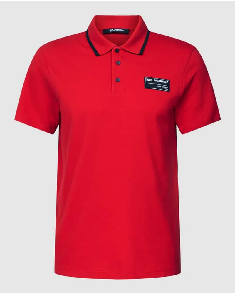 Karl Lagerfeld Poloshirt mit Label-Patch Rot