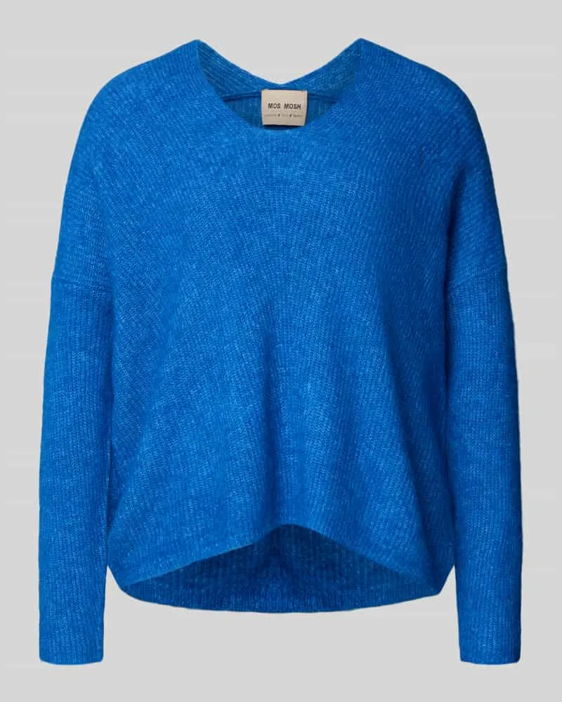 Mos Mosh Oversized Strickpullover mit gerippten Abschlüssen Modell 'THORA Royal