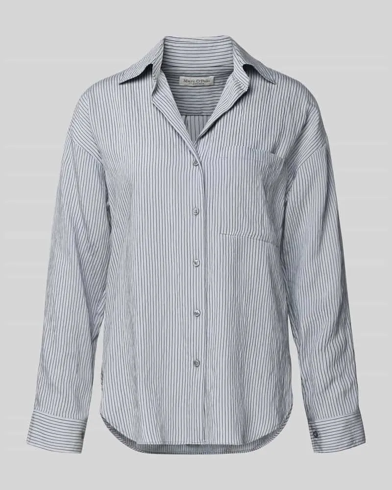 Marc O'Polo Regular Fit Langarmbluse aus Viskose-Mix Hellblau