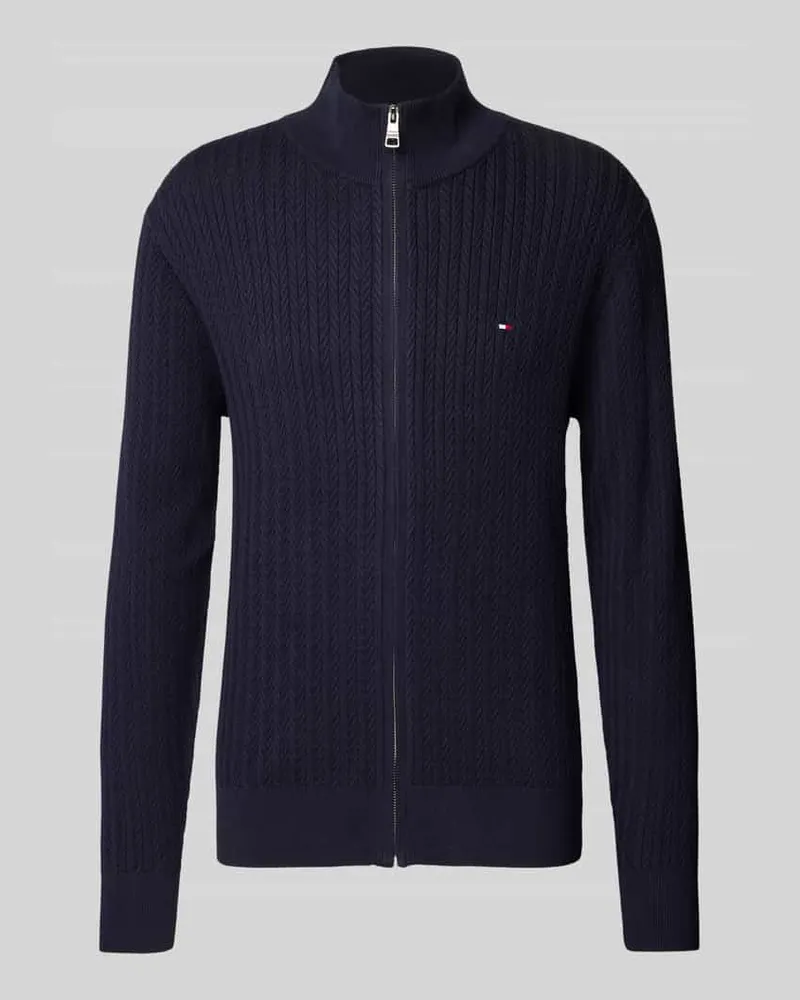 Tommy Hilfiger Strickjacke mit Logo-Stitching Marine