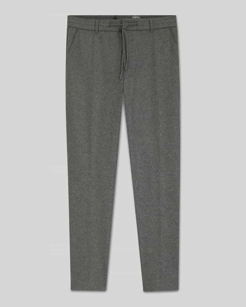 HUGO BOSS Tapered Stoffhose mit Woll-Anteil Modell 'PERIN Hellgrau