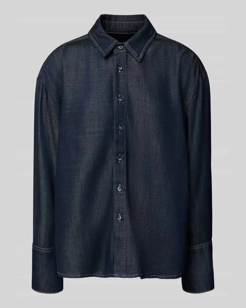 MAC Jeans Jacke mit Knopfleiste Dunkelblau