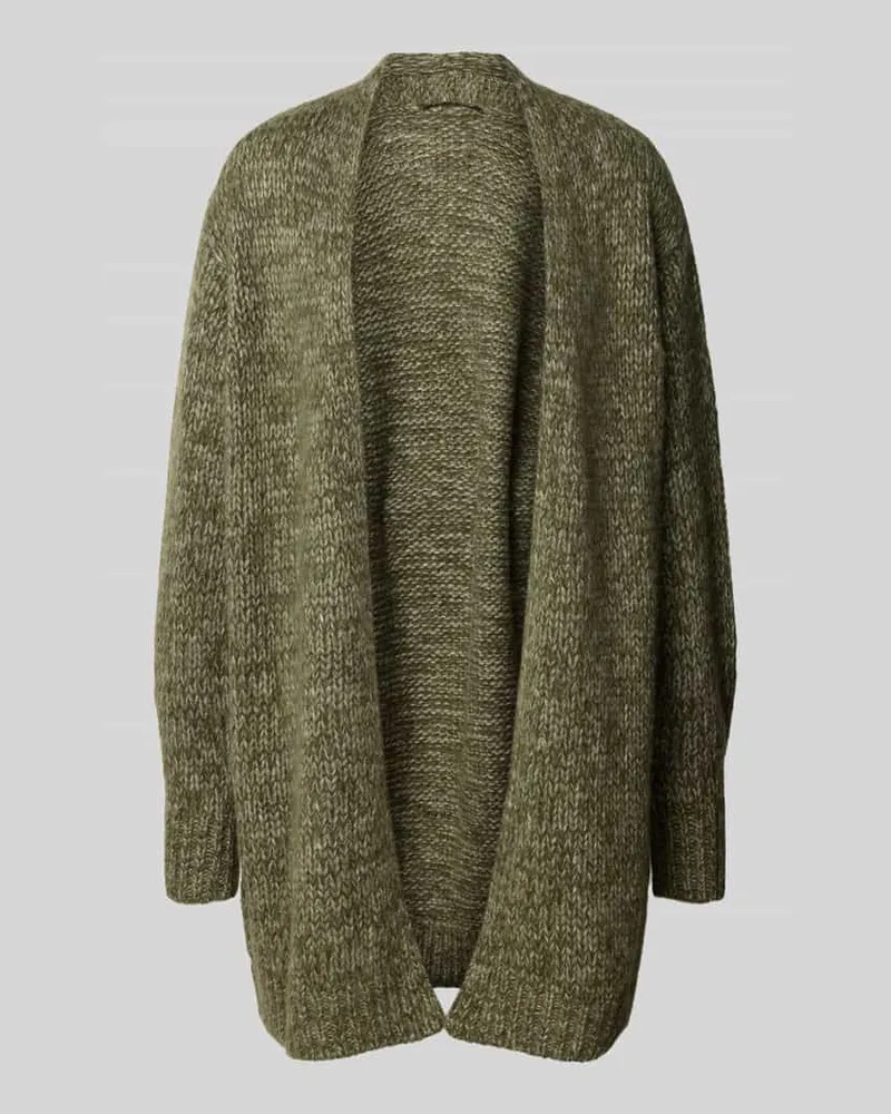 Luisa Cerano Longcardigan mit gerippten Abschlüssen Khaki