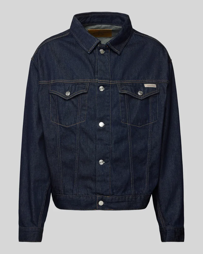 Calvin Klein Jeansjacke mit Knopfleiste Blau