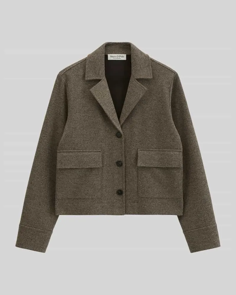 Marc O'Polo Kurzblazer aus Baumwollmix Dunkelbraun
