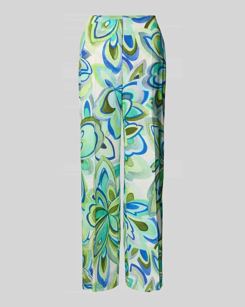 RAFFAELLO ROSSI  Straight Fit Stoffhose aus Leinen-Viskose-Mix Modell 'AGATHA Gruen